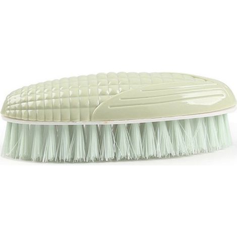 Brosse à vêtements à poils souples, brosse de nettoyage multifonctionnelle en forme de maïs, brosse pour le lavage des chaussures et des chaussures, verte (1/5)