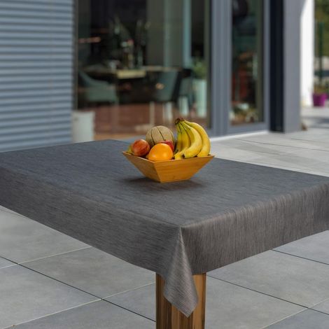 Nappe lavable - Imperméable et résistante aux UV pour une utilisation en extérieur - PVC robuste avec envers polaire - 1 pièce - Idéale pour le jardin et les fêtes de la bière - Grise (1/4)