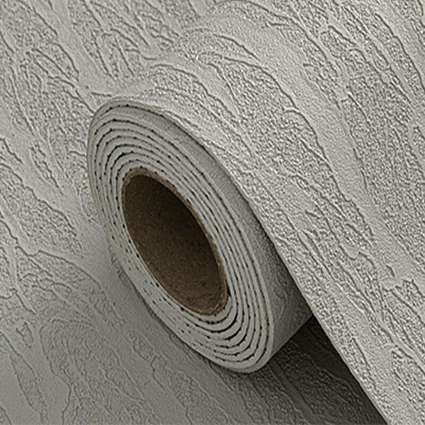 Papier peint 3D effet ondulation gris adhésif épais – Dimensions 60 cm x 2,8 m – Imperméable et lavable – Style jardin doux – Ideko (1/3)