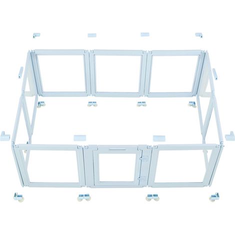 Boxe de mise bas pour chien, 1,9x1,2x0,7 m, enclos transparent en plastique pour grands chiens, parc à chiots imperméable avec fenêtres et porte verrouillable, facile à nettoyer, durable, pour intérie (1/5)