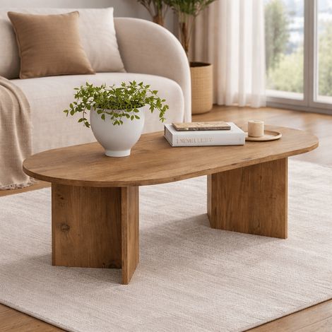 Couchtisch Kiefer Melamin Bogenform Koda 119x60 cm