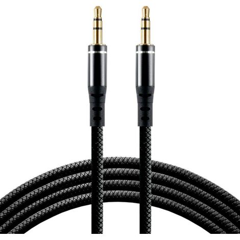 Cavo audio in silicone con connettore AUX - jack stereo da 3,5 mm, 100 cm, everActive CBS-1JB, nero (1/3)
