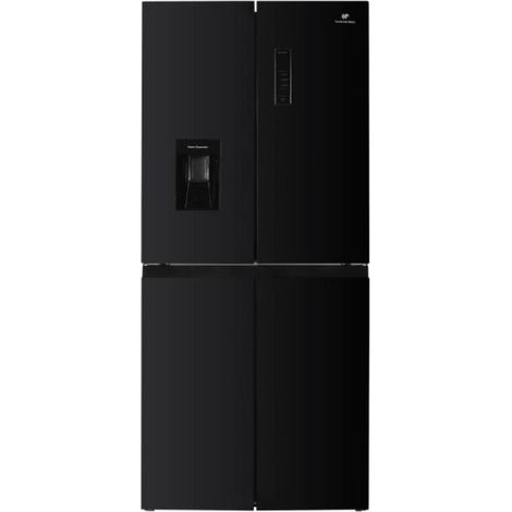 Continental Edison – Réfrigérateur 4 portes – 446L – Total No Frost – L79 cm x H180 cm – Noir – Classe D – Contrôle électronique et éclairage LED