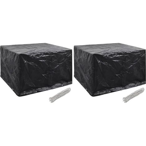 Funda de muebles de jardín 2 uds 8 ojales 135x135x90 cm vidaXL