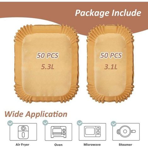 Papier Cuisson Air Fryer pour EZ901820 5,2/3,1 L, Papier Sulfurisé pour Air Fryer Airfryer Série 3000, Air Fryer FEUILLE DE CUISSON (1/5)
