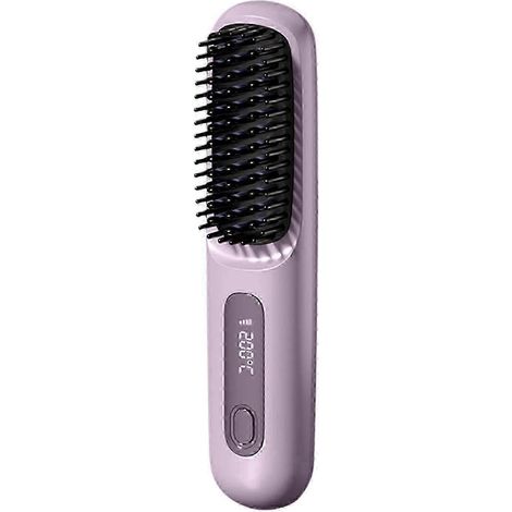 Peigne lisseur portable adapté aux cheveux abîmés - Peigne de coiffage rechargeable à chauffe rapide