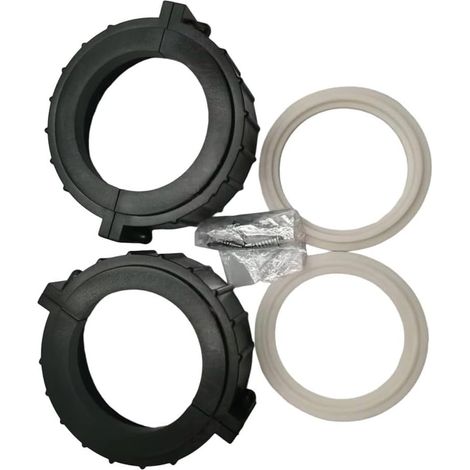Écrous Fendus pour chauffage Spa 2PCS pour Balboa HydroQuip Écrous(2pcs black) Compatibilité totale pour balboa, HydroQuip, installation pour facile assemblages 5,1cm matériau ABS durable (1/5)