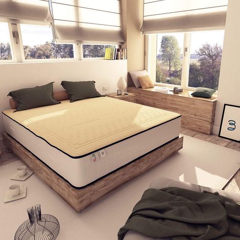 Baldiflex Materasso Memory e Lattice Memory Cotton Alto 24 cm Piazza e Mezza con Rivestimento in Cotone, misura 120x200 cm