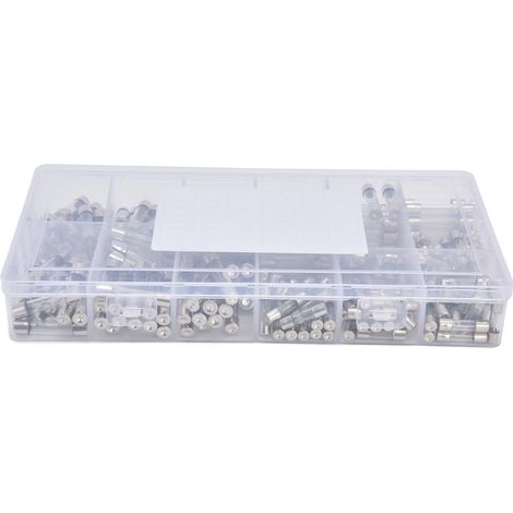 Lot de 250 fusibles en verre rapides pour auto, boîtier plastique transparent, 15 Types 5x20mm 6x30mm 1-20A 250V (1/5)