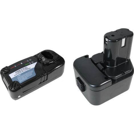 2in1 Angebot im Set: Akku Schnellladegerät + Hochleistungs Ni-MH 9,6V 3000mAh Akku für Hitachi CK12D CK12DY CL10D D10K-2 DN10DY FCH30D2 FDS9DVA FDS9DVC UT6D VH8DYA D10D FCH10DL FDS10DVA D10DF