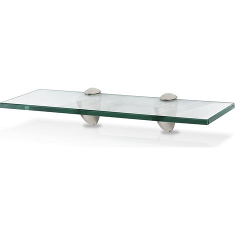 Glasregal 40x10x0,8 cm mit Halterung Glasboden Wandregal Badregal Ablage Regal Hängeregal Klarglas