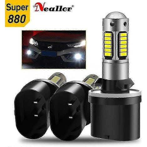 Lot de 2 ampoules LED antibrouillard H27 1200 lm (880 LED, 881 LED, H27, H1, H3) pour voiture, compatibles H27W/1 et H27W1, 12 V (1/5)