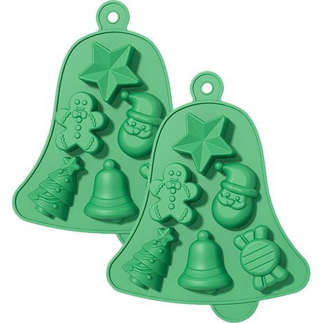 Moule en silicone pour chocolat de Noël, 2 pièces pour biscuits, pour des créations sucrées maison, chocolats et desserts de Noël (1/4)