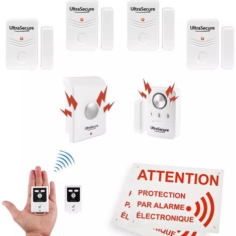 Kit alarme "local agricole" autonome sans-fil - 5 Détecteurs ouverture (1 vibration) sirène + télécommandes (BT) (1/5)