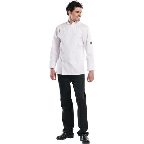 Veste de cuisine mixte Chaud Devant Hilton Poco manches longues blanche L