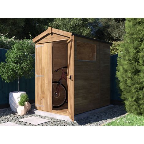 Outdoor Storage with 15mm Tongue & Groove Thick Walls & Apex Roof & Window, Durable for Garden & Backyard Use, Fully Pressure Treated, Overlord Modular (1/5)