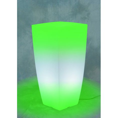 VASE HOME LIGHT WEISS MIT GRÜNEM LICHT GARTENMÖBEL AUSSENBEREICH (1/2)