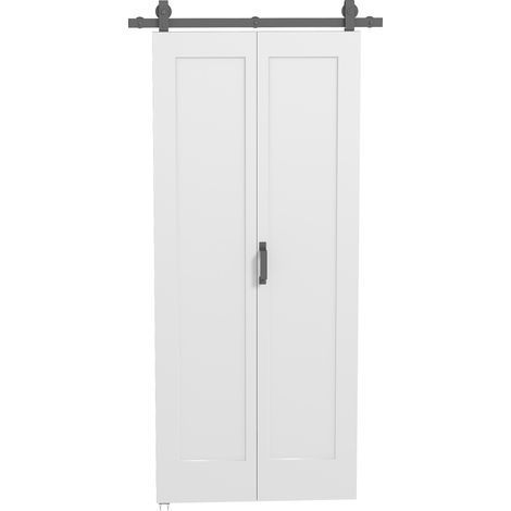 HOMCOM Porta a Libro Pieghevole con Superficie Verniciabile 90x210 cm Bianco (1/5)