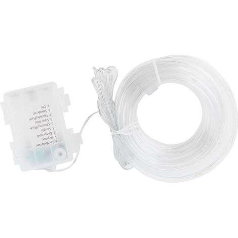 Guirlande lumineuse extérieure étanche à lumière blanc chaud, 50 LED, 8 modes, tube en fil de cuivre, pour décoration de cour. (1/5)