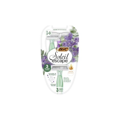 BIC Soleil Escape 3 Rasierer – Sanfte Rasur, Lavendel-Eukalyptus-Duft