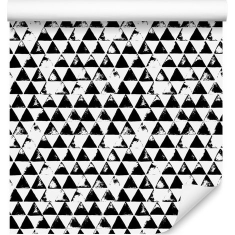 Carta da parati con triangoli bianchi per soggiorno e camera da letto, 50x1000 cm (1/5)