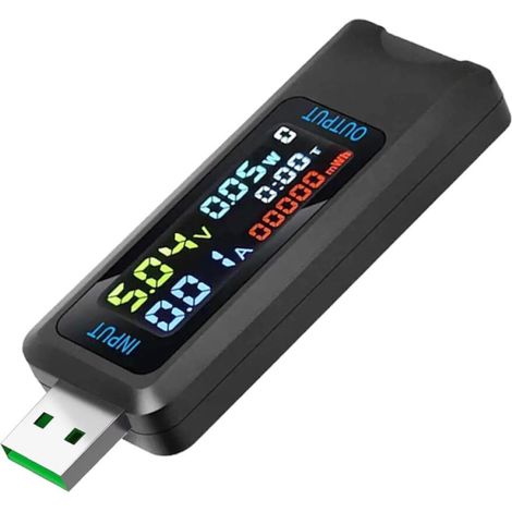 Testeur USB multifonctionnel, testeur numérique de tension et de courant, testeur de capacité de puissance CC 4,5 36 V 0 5 A, avec adaptateur USB vers