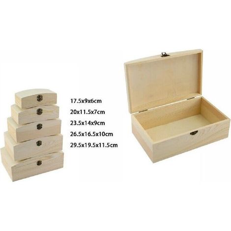 TrAdE Shop Traesio - Set 5pz Scatole In Legno Decoupage Portagioie Matrioska Cofanetto 74018a Ly-5038 -