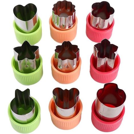 Set de 9 mini emporte-pièces en acier inoxydable – Légumes, fruits – Pour pâtisserie, polymère, biscuits (1/5)