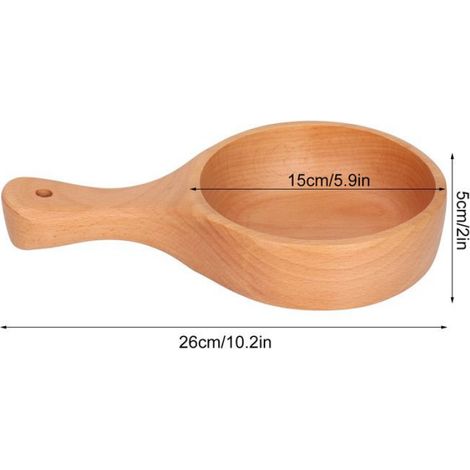 Bol - Bois - 26 x 5 x 15 cm - Pour Salade Soupe Fruits Céréales - 1 Pièce (1/5)