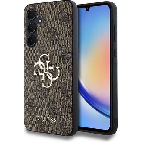 Estuche rígido marrón Guess GUHCSA354GMGBR A35 A356 para 4 GB con logotipo metálico grande (1/5)