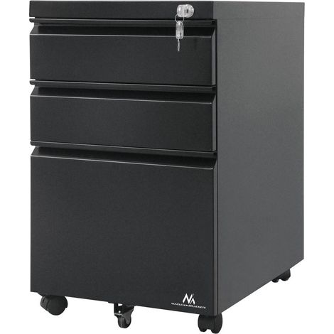 Mac-lean schwarzer rollbarer Schreibtischschrank mit Schloss