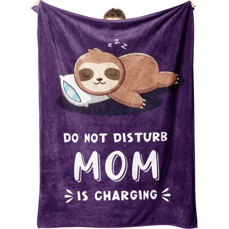 Regalo divertido para el Día de la Madre: Manta suave "Mamá está cargando" (152 x 127 cm), regalo de cumpleaños para mamá, regalo de hija e hijo, manta ultrasuave para mamá. (1/5)