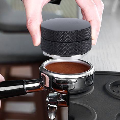 Edelstahl-Kaffeetamper, höhenverstellbar, Verteiler, Nivellierungswerkzeug, Zubehör, 58 mm, Schwarz (1/5)