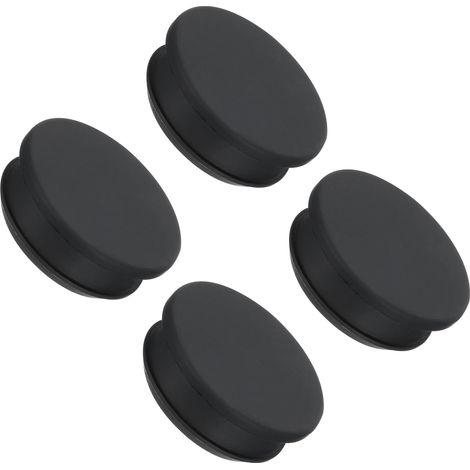 Bouchon de Trou en Silicone à Verrouillage à Pression 40mm de Diamètre Joint de Panneau pour Panneau Affleurant Bouchon Caoutchouc Rond pour Cloisons de Cuisine, Noir, 4 Pcs (1/5)