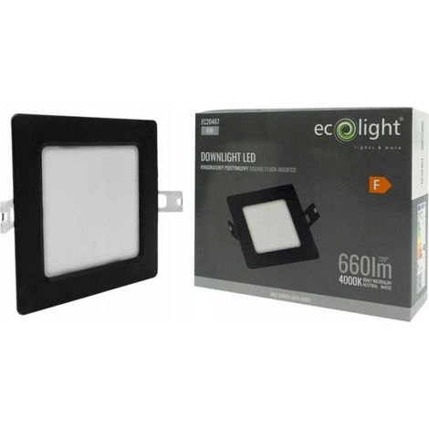 LED-Einbauleuchte, quadratisch, 6 W, 4000 K, schwarz, DL-1 (1/4)