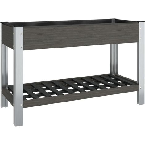 vidaXL Lit surélevé de jardin avec étagère Gris 120x50x75 cm WPC (1/6)