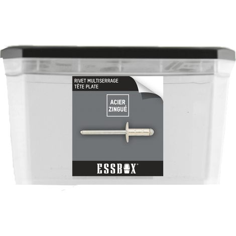 ESSBOX SCELL-IT Standardniete Alu/Stahl - Breiter Kopf - Ø4,8 mm x 20 mm - Packung mit 200 Stück - EX-9445524820