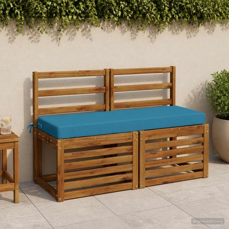 vidaXL Cojín de banco SOEST 100% Poliéster Azul Claro 110 x 40 x 8 cm (1/5)