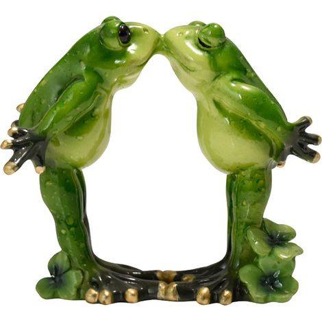 Figurines Couple Grenouilles Résine Éco-Friendly Statue Décor Bureau Maison [Résine Verte] (1/5)
