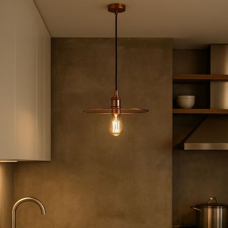 Lampada da Soffitto Sospesa E27 Tulipano Rame