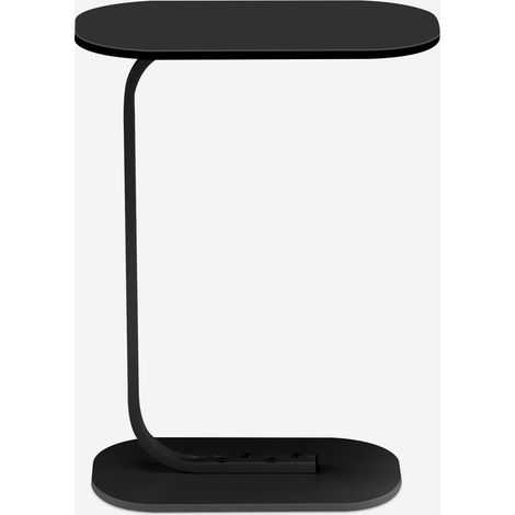 Mesa auxiliar de salón lateral para sofá colores blanco y negro Kavet - Negro