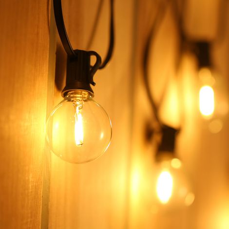 Ortviai Ampoules LED G40 E12 25 unités, blanc chaud 2200 K, IP44, 0,6 W, pour guirlandes décoratives intérieures/extérieures