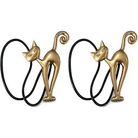 2PCS Créatif Embrasses Rideaux Aimanté, Attaches de Rideaux Magnétiques en Résine, Motif de Chat Rétro, Boucle de Rideau avec Magnétisme Fort, Exquis Accessoires Décoratif Pour Maison Bureau H (1/5)