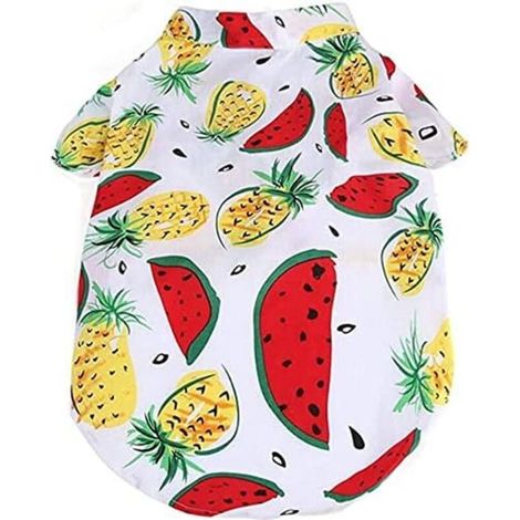 Chemises pour chiens hawaïennes (blanc et rouge-L)-Fei Yu