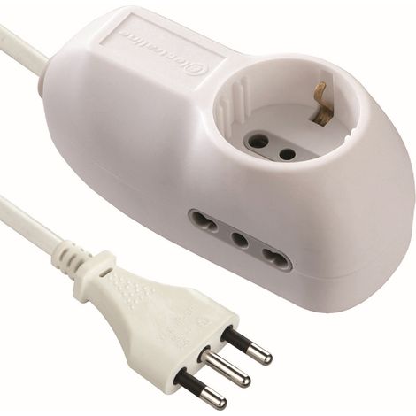 1PZ MULTIPRESA 2PRESE BIPASSO+T E SCHUKO, SALVASPAZIO FIGURA 2 (1/2)