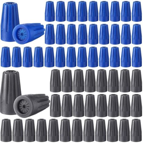 Lot de 150 connecteurs électriques étanches pour extérieur 22 AWG-12 AWG (2,4 x 1,2 cm, 2,4 x 1,3 cm, bleu, gris) (1/4)