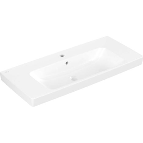 Villeroy & Boch Architectura - Lavabo 100x45 cm, avec trop-plein, trou pour robinetterie, blanc alpin 4A87A501 (1/4)