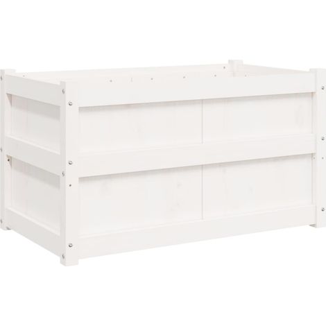 Maison Exclusive - Pflanzkübel Weiß 90x50x50 cm Massivholz Kiefer