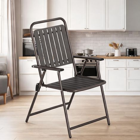Chaise de salle à manger marrón en métal PP 63 x 55 x 93 cm (1/5)