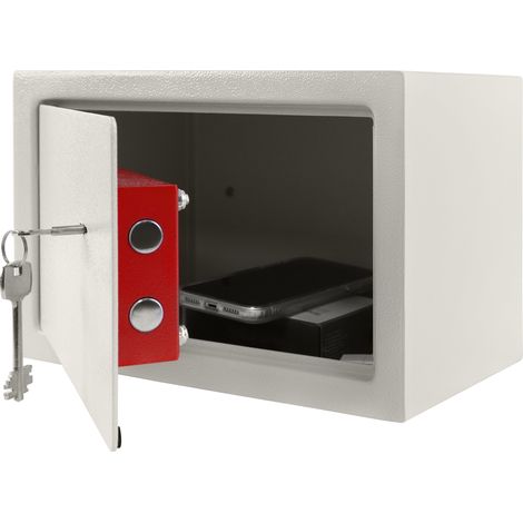 Froadp Caja fuerte para muebles con cerradura de doble paletón, 2 llaves y tornillos de fijación a la pared, 31 x 20 x 20 cm, caja fuerte para dinero en efectivo para el hogar o hoteles (1/5)